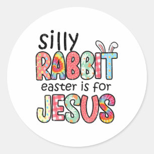 Sticker Rond Lapin Idiot Pâques Pour Jésus Filles Religieuses E