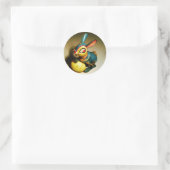 Sticker Rond lapin jouet et oeuf jaune pâle (Sac)