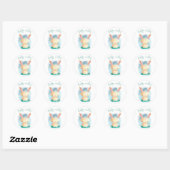 Sticker Rond Lapin - Joyeuses Pâques  (Feuille)