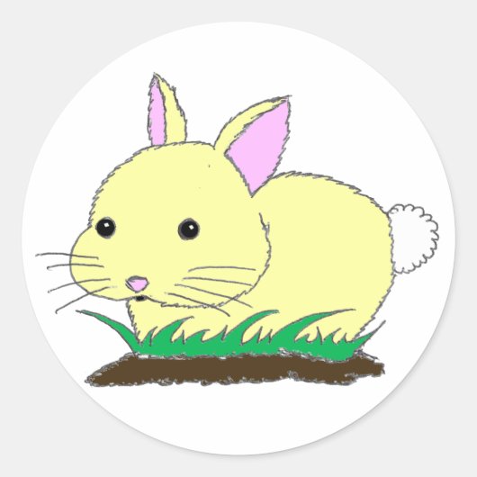 Sticker Rond Lapin lapin bébé (Devant)