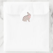 Sticker Rond Lapin Lapin Collage Découpage Fleurs roses Pâques (Sac)