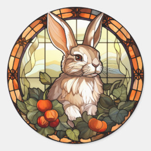 Sticker Rond Lapin lapin en verre doux
