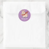 Sticker Rond Lapin Lapin Noël Animal Neige Vacances d'hiver (Sac)
