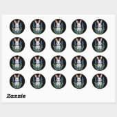 Sticker Rond Lapin Lapin Pâques Texas Bluebonnet (Feuille)