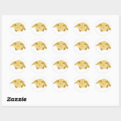 Sticker Rond Lapin Lop Eared (Feuille)
