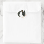 Sticker Rond Lapin noir et blanc (Sac)