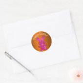 Sticker Rond Lapin Parties scintillant Rose Joyeux Pâques (Enveloppe)