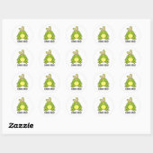 Sticker Rond Lapin Ribbit Funny Lapin Frog Pun (Feuille)