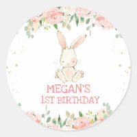 Lapin Rose Floral Lapin Fête Anniversaire