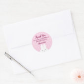Sticker Rond Lapin Rose Onederland 1er Anniversaire (Enveloppe)