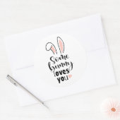 Sticker Rond Lapin rose Oreilles Un Lapin Vous Aime Pâques (Enveloppe)