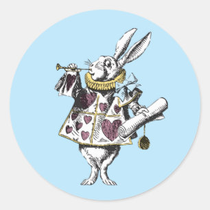 Sticker Rond Lapin vintage Wonderland