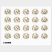 Sticker Rond Lapins de Pâques mignons (Feuille)
