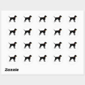 Sticker Rond Larador Fetch, balle de jeu du Black Lab (Feuille)