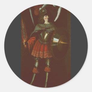 Sticker Rond L'Archange Michel par Francisco de Zurbarán