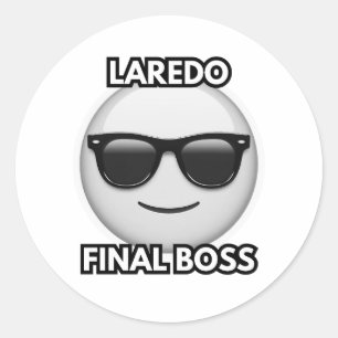 Sticker Rond Laredo Dernier Boss Emoji Cool