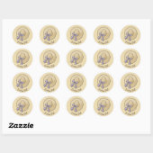 Sticker Rond Large Casquette beige clair (Feuille)