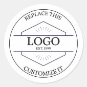 Sticker Rond Large Simple Business Logo Customizable Classic (Devant)