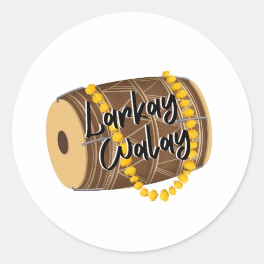 Sticker Rond Larkay Walay | Desi Mariage Celebration Playful (Devant)