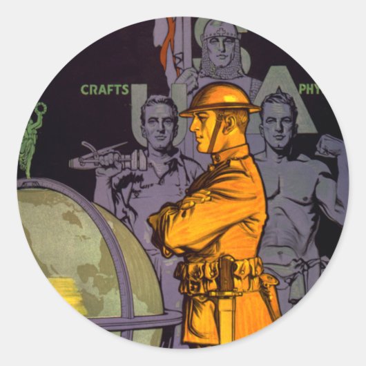 Sticker Rond L'armée construit des hommes (Devant)