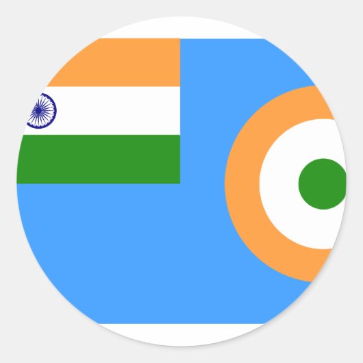 Sticker Rond L'armée de l'air indienne, Inde (Devant)