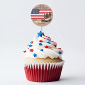 Sticker Rond L'armée lance le drapeau américain KRAFT à l'écart