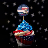 Sticker Rond L'armée tire le drapeau américain BLUE en train de