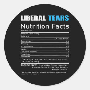 Sticker Rond Larmes libérales Cadeau républicain anti-libéral
