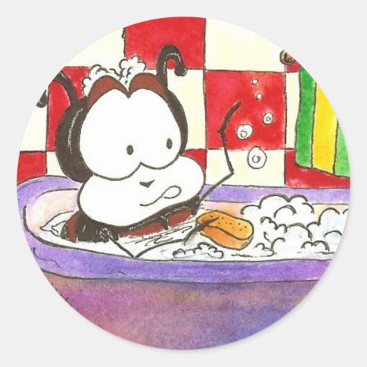 Sticker Rond Larry le Bain de Bug de Ladybug (Devant)