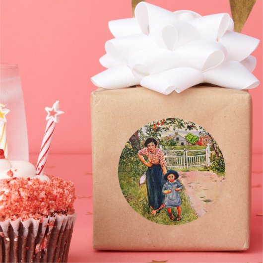 Sticker Rond Larsson - Dites à votre oncle : "Comment faites-vo (Fête)