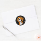 Sticker Rond L'art Abstrait du chien Beagle (Enveloppe)