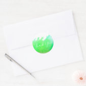 Sticker Rond L'art aquarelle vert citron Merci (Enveloppe)