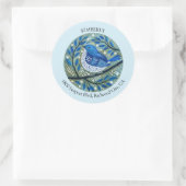 Sticker Rond L'art des oiseaux bleus (Sac)
