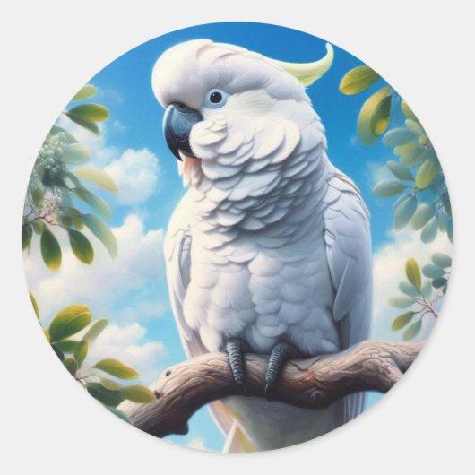 Sticker Rond L'art du Cockatoo (Devant)