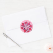 Sticker Rond L'art floral rose et violet (Enveloppe)