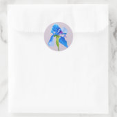 Sticker Rond L'art mariage floral moderne Blue Iris (Sac)