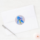 Sticker Rond L'art mariage floral moderne Blue Iris (Enveloppe)