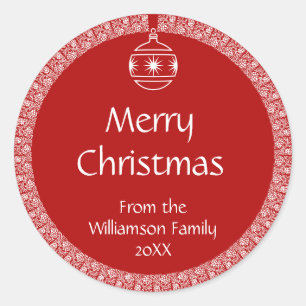 Sticker Rond L'Art Nouveau Rétro de Noël