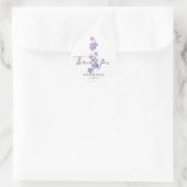 Sticker Rond larve pourpre fleurs aquarelle (Sac)