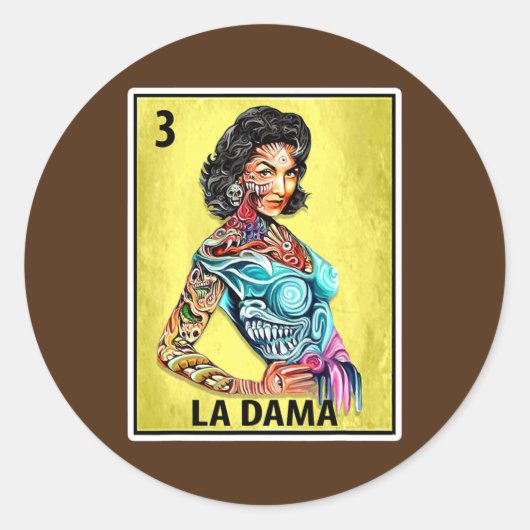 Sticker Rond Las Damas Lottery Lady élégante (Devant)