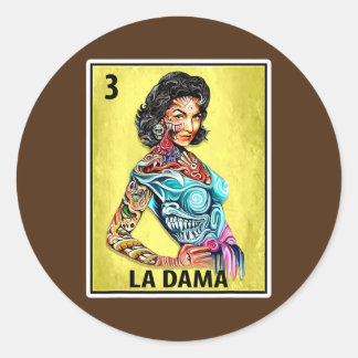 Sticker Rond Las Damas Lottery Lady élégante