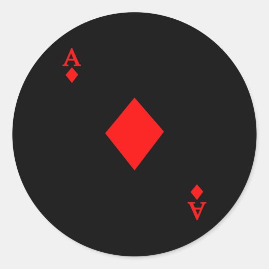 Sticker Rond L'As de Diamond Deck de Cartes Costume d'Halloween (Devant)
