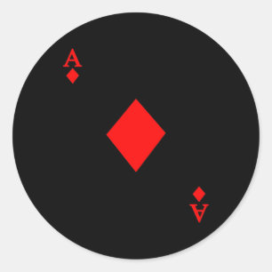 Sticker Rond L'As de Diamond Deck de Cartes Costume d'Halloween