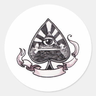 Sticker Rond L'as des pique