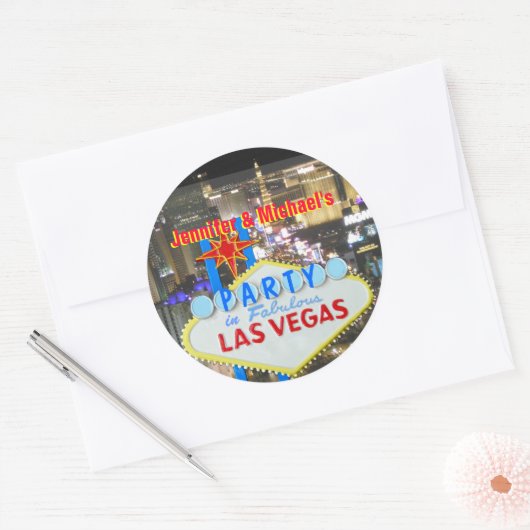 Sticker Rond Las Vegas (Enveloppe)