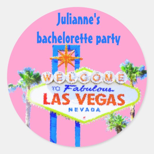 Sticker Rond Las Vegas Bachelorette (Devant)