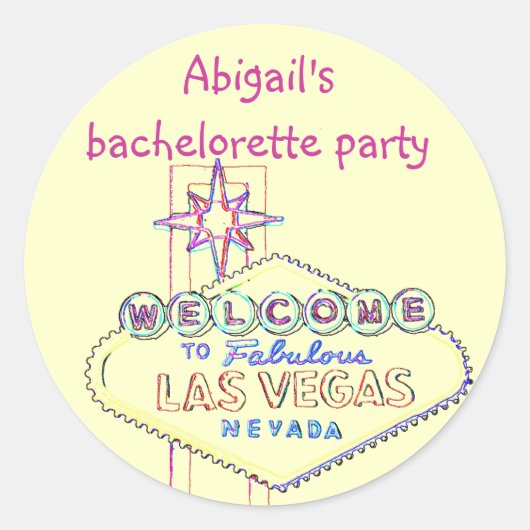 Sticker Rond Las Vegas Bachelorette Party (Devant)