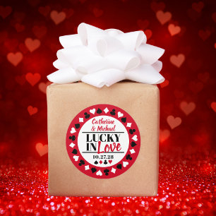 Sticker Rond Las Vegas Casino Mariage Enregistrer La Date