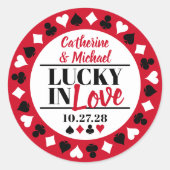 Sticker Rond Las Vegas Casino Mariage Enregistrer La Date (Devant)