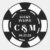 Sticker Rond Las Vegas Casino Poker Chip Mariage Enregistrer La (Devant)